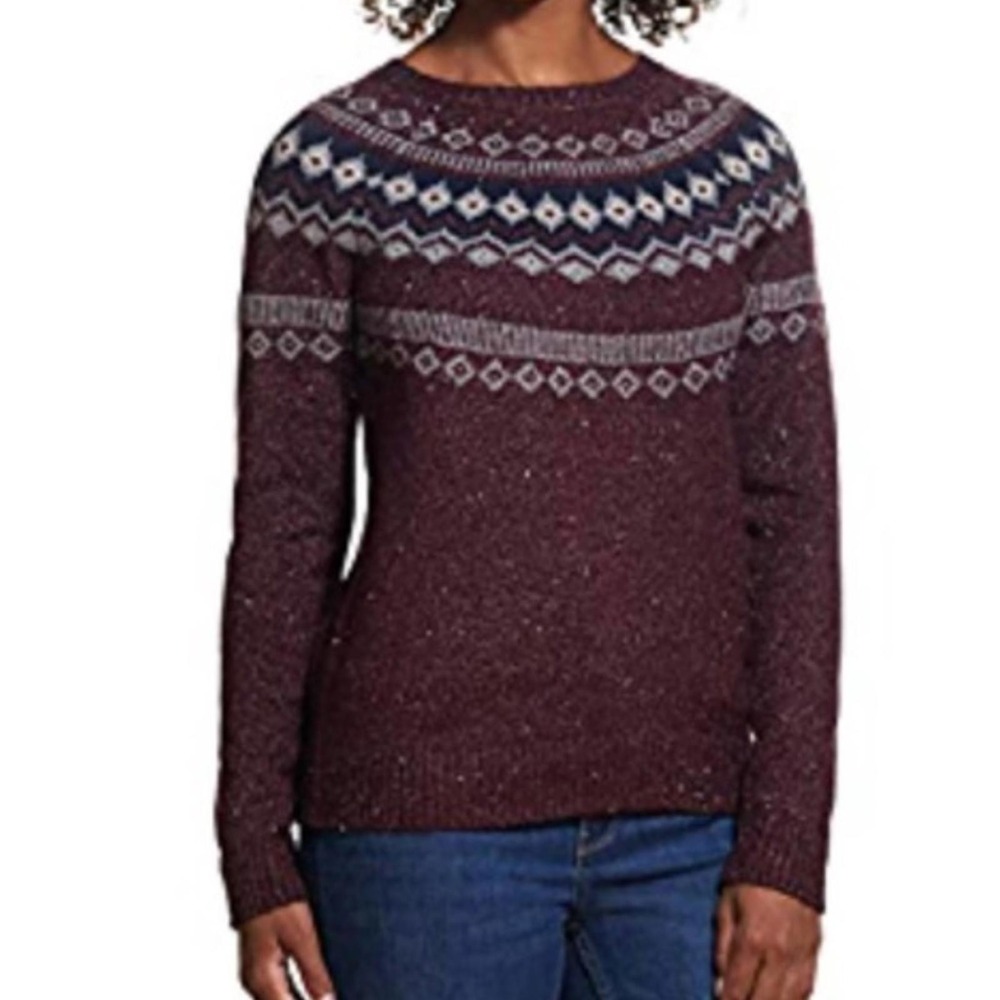 Weatherproof Women's Fair Isle Burgundy Sweater  Size Small